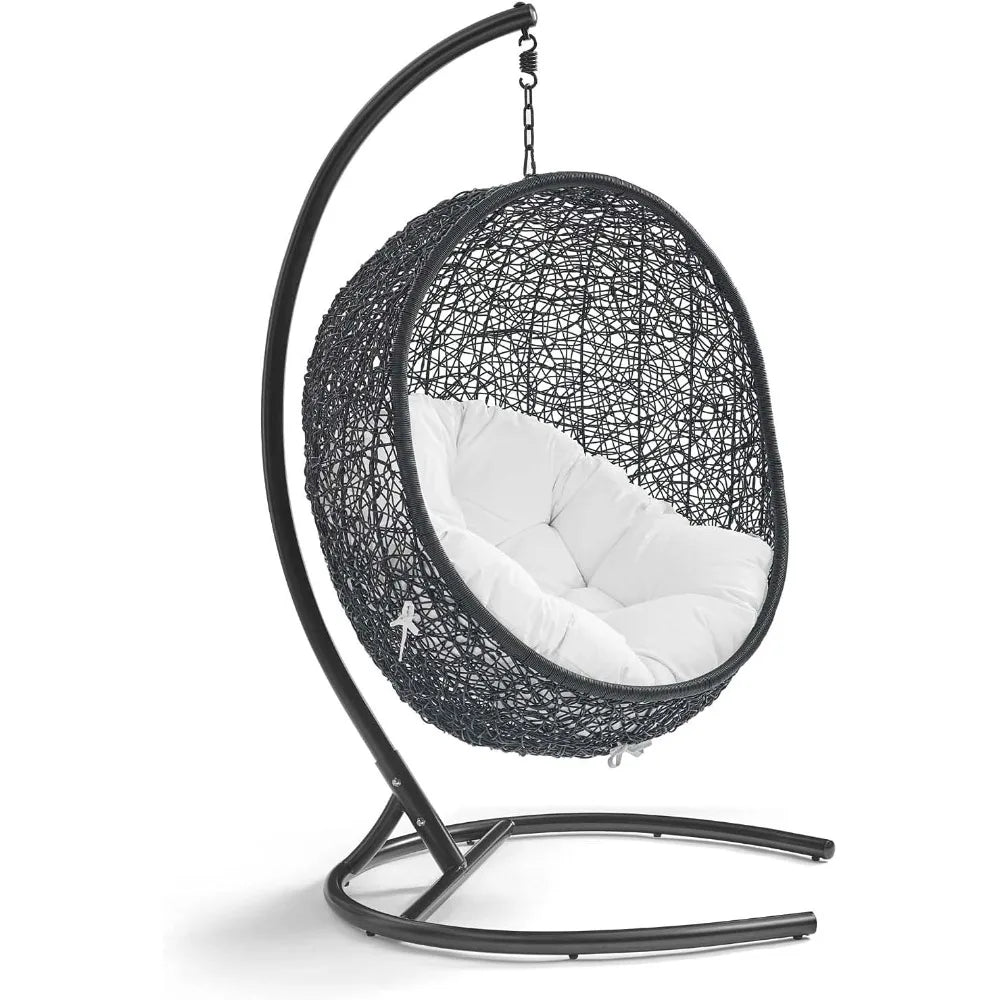 Ljustra Outdoor Patio Wicker Rattan Swing Chair with Stand