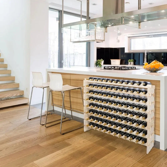 Stackable Modular Wooden Wine Rack Freestanding Wine Holder Display