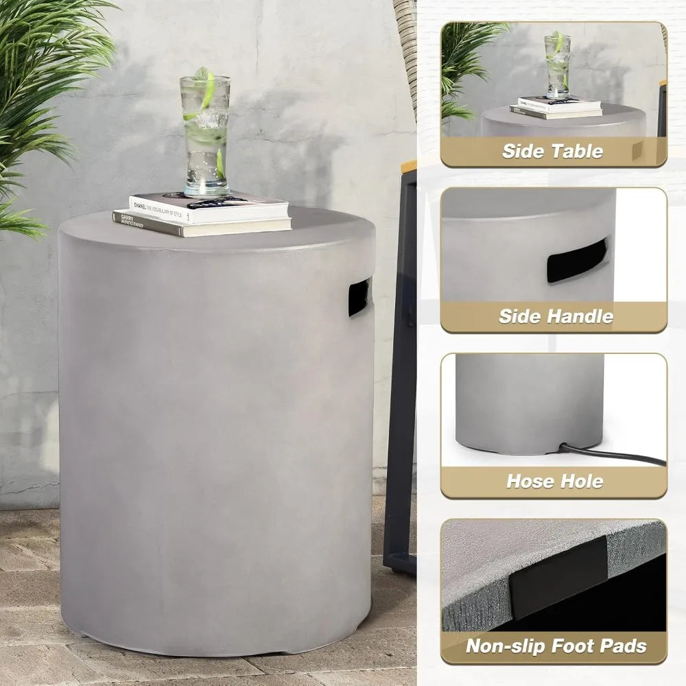 31.5 Inch Outdoor Propane Fire Pit Table With Tank Cover 50000 BTU