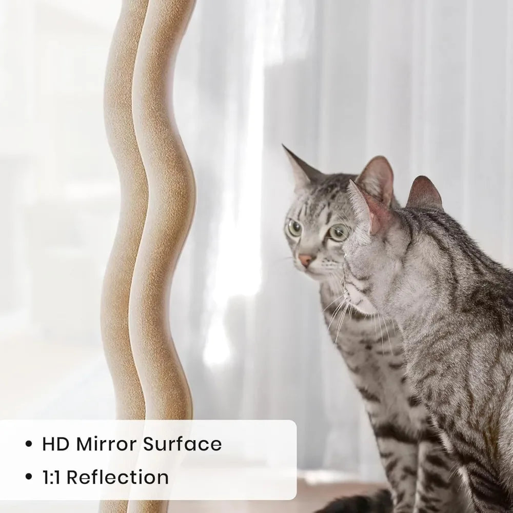 Full Length Arched Wavy Mirror 63"x24" Wall Mounted Floor Standing