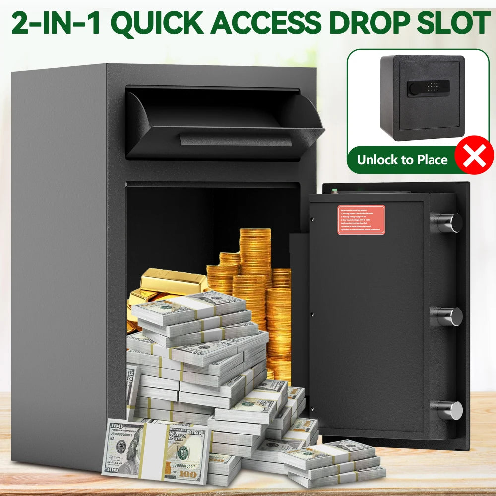 Quick Access Electronic Gun Safe for Home with Alarm and Pistol Pockets