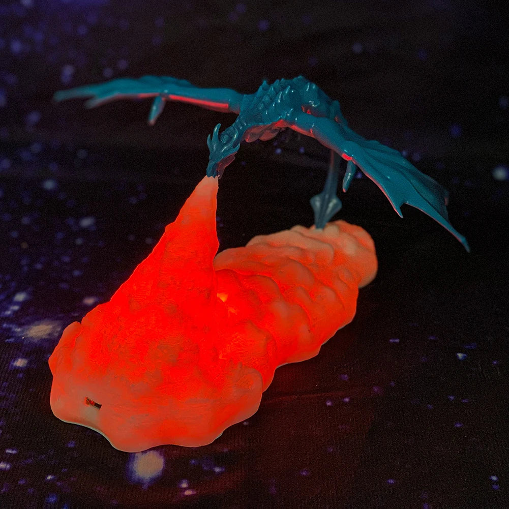 3D Printed LED Dragon Night Light Kids Bedroom Living Room Lamp