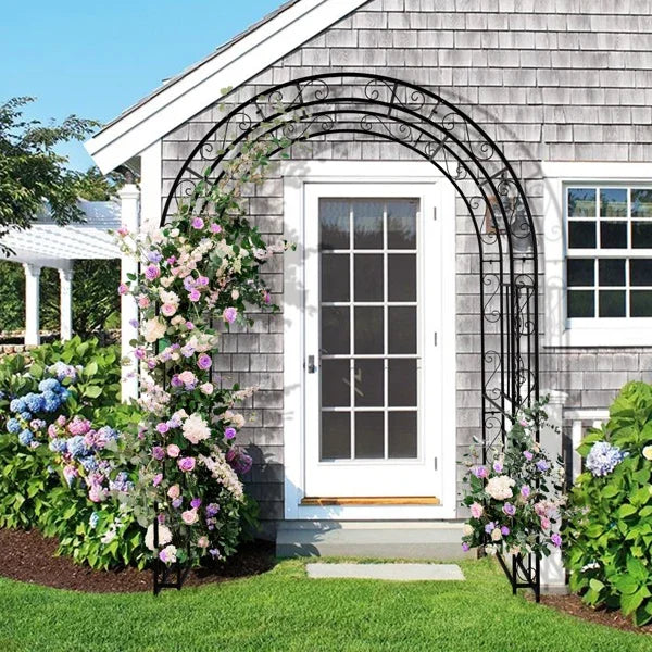 Double Layer Iron Art Arch Garden Trellis Pergola for Climbing Plants