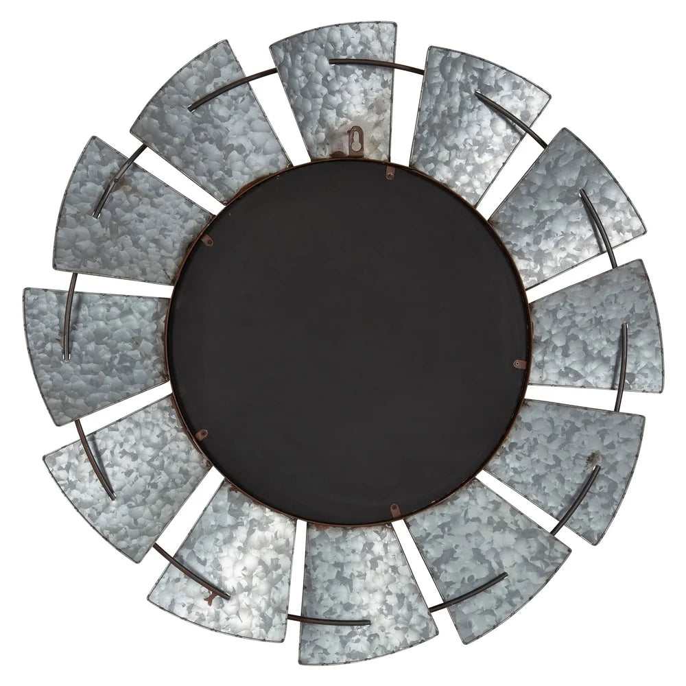 Extra Large Rustic Farmhouse Distressed Metal Wall Mirror 32 Inch