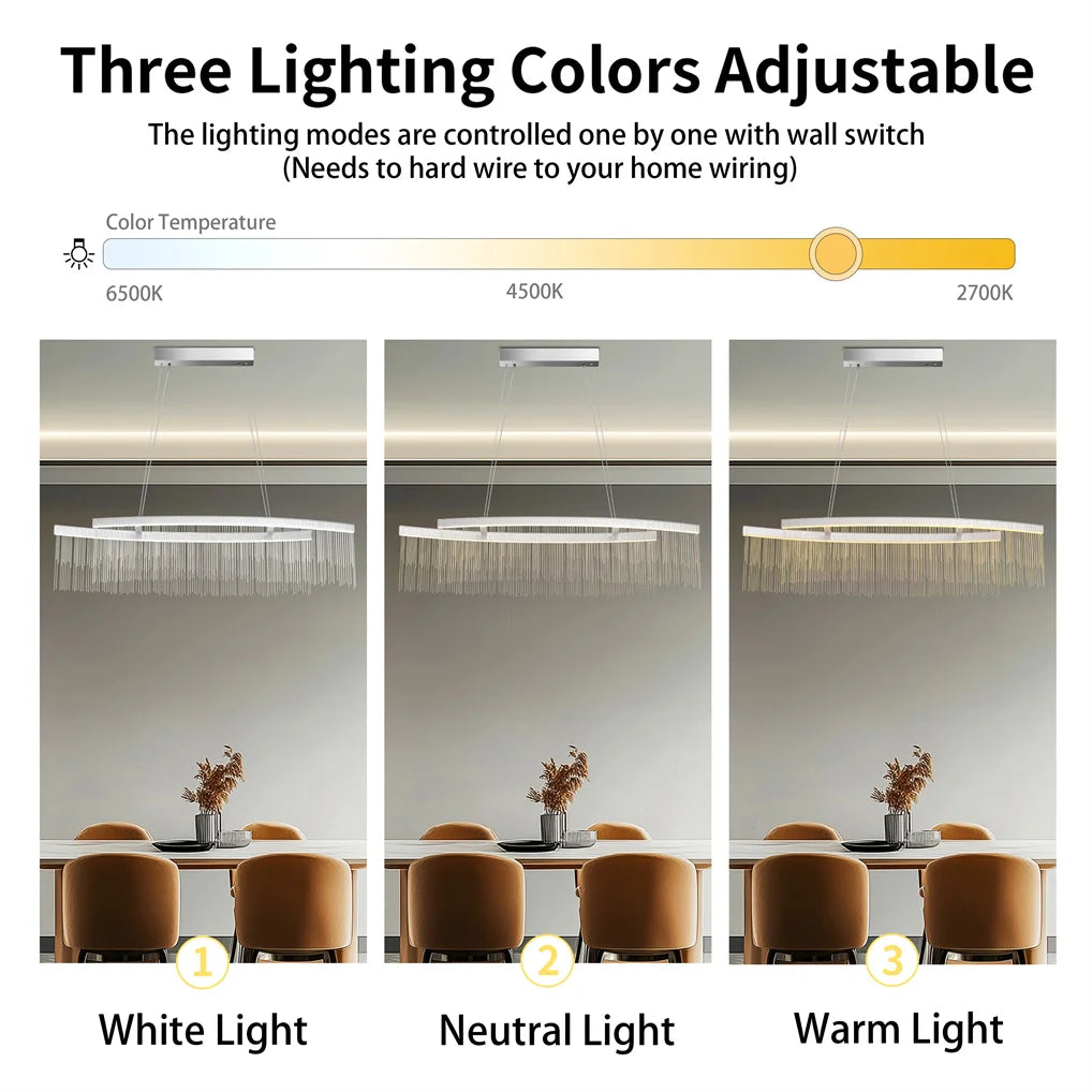 Modern Crystal Chandelier Pendant Light Fixture for Dining Room