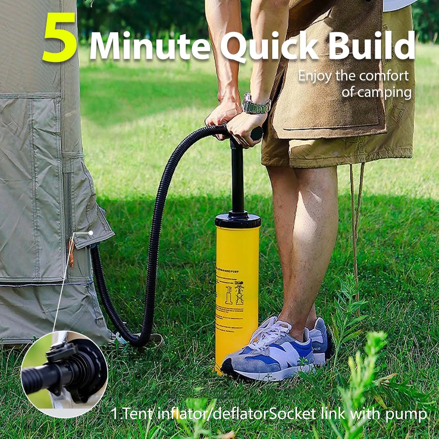 Large Inflatable Tent for 8-10 Person Instant Setup Waterproof Cabin