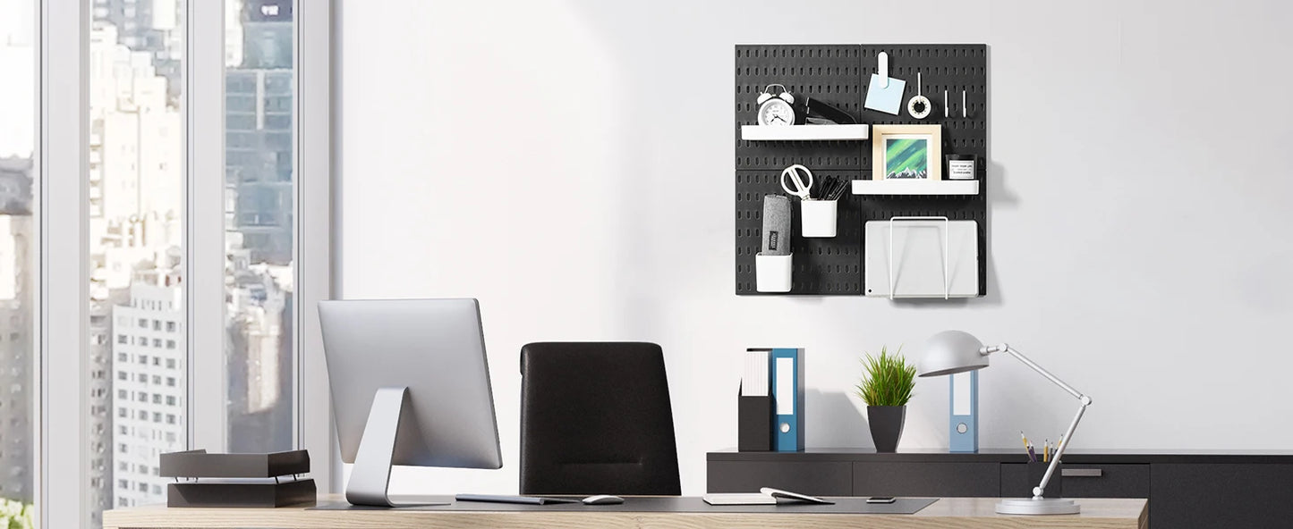 Deli 4pcs 22x22 Wall Organizer Kit with 17 Accessories for Storage