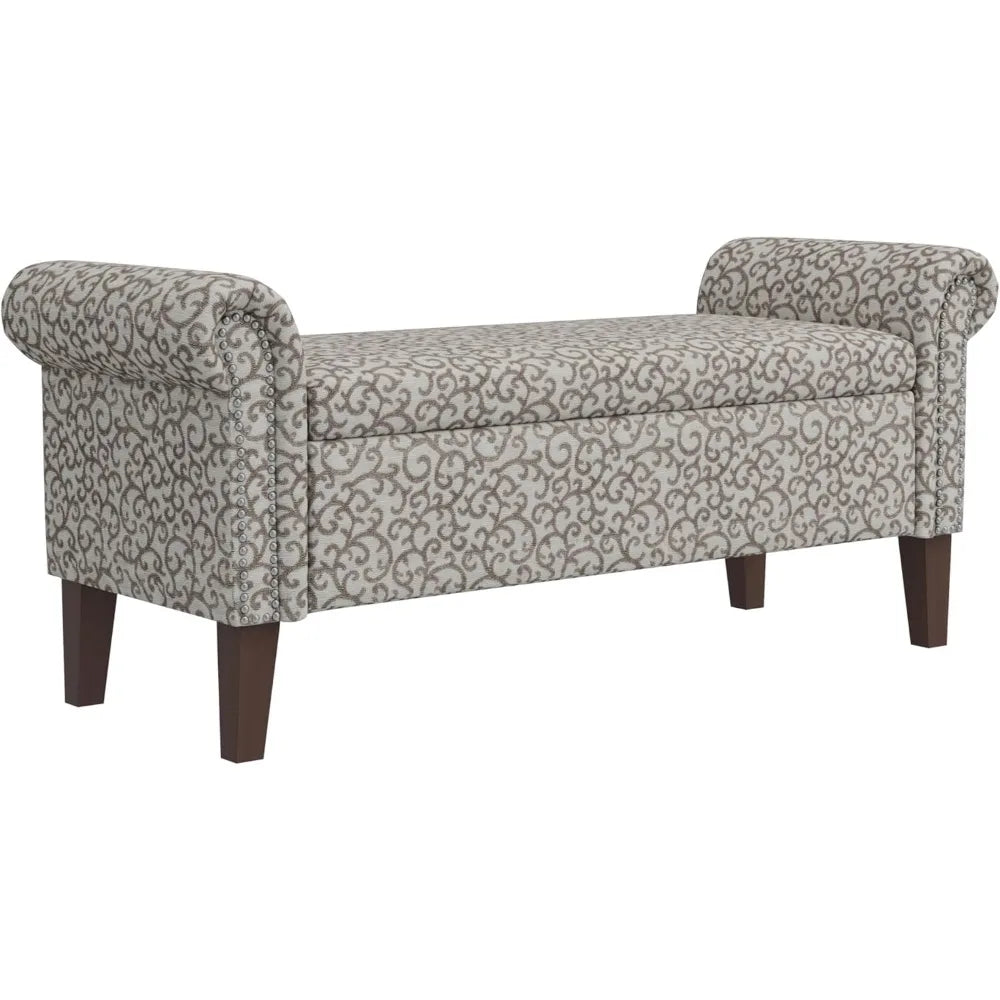 Storage Ottoman Bench with Hidden Storage Multi-Functional Footrest