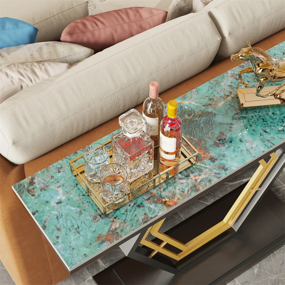 Ljustra Console Table Modern Geometric Sintered Stone Accent Table