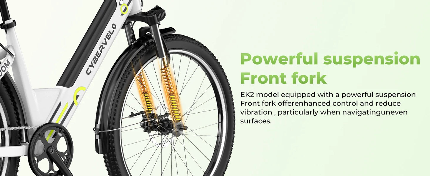 Ljustra 26 Inch Electric Bike 1000W Peak 80 Miles Removable Battery