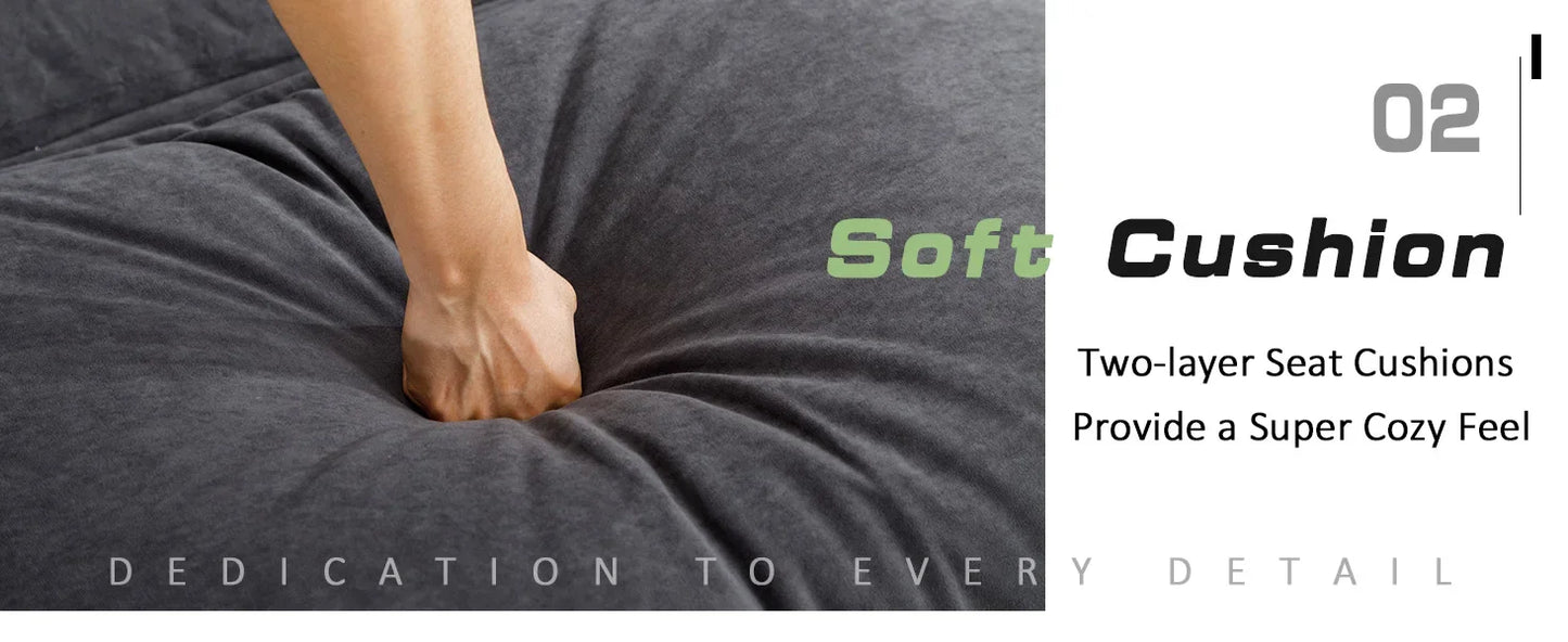 Ljustra Comfy Cloud Sectional Sofa with Pillows for Living Room