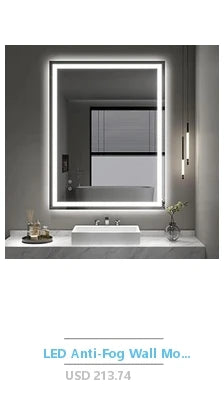 Stylish Oval Wall Mirror Aluminum Frame High Definition Glass Home Decor