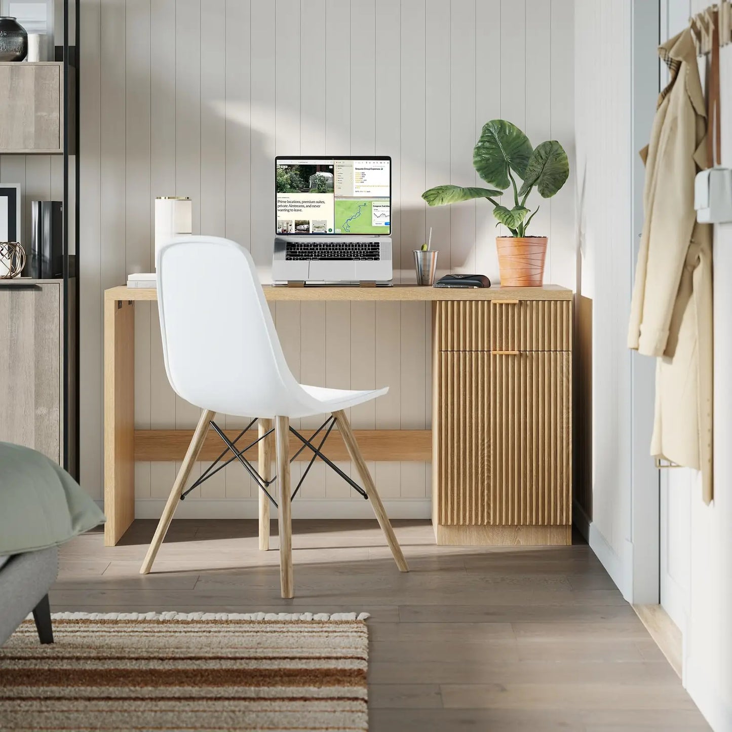 Ljustra 60 Inch Executive Desk Modern Home Office Storage Workstation