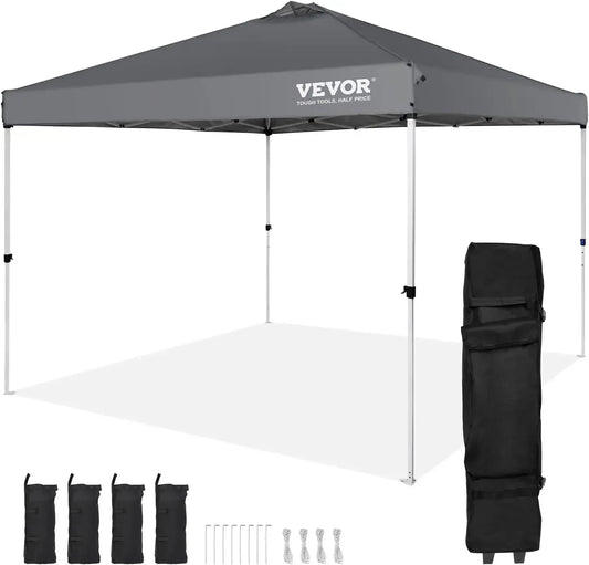 Pop Up Canopy Tent 10x10 ft Waterproof Sun Shelter with Roller Bag