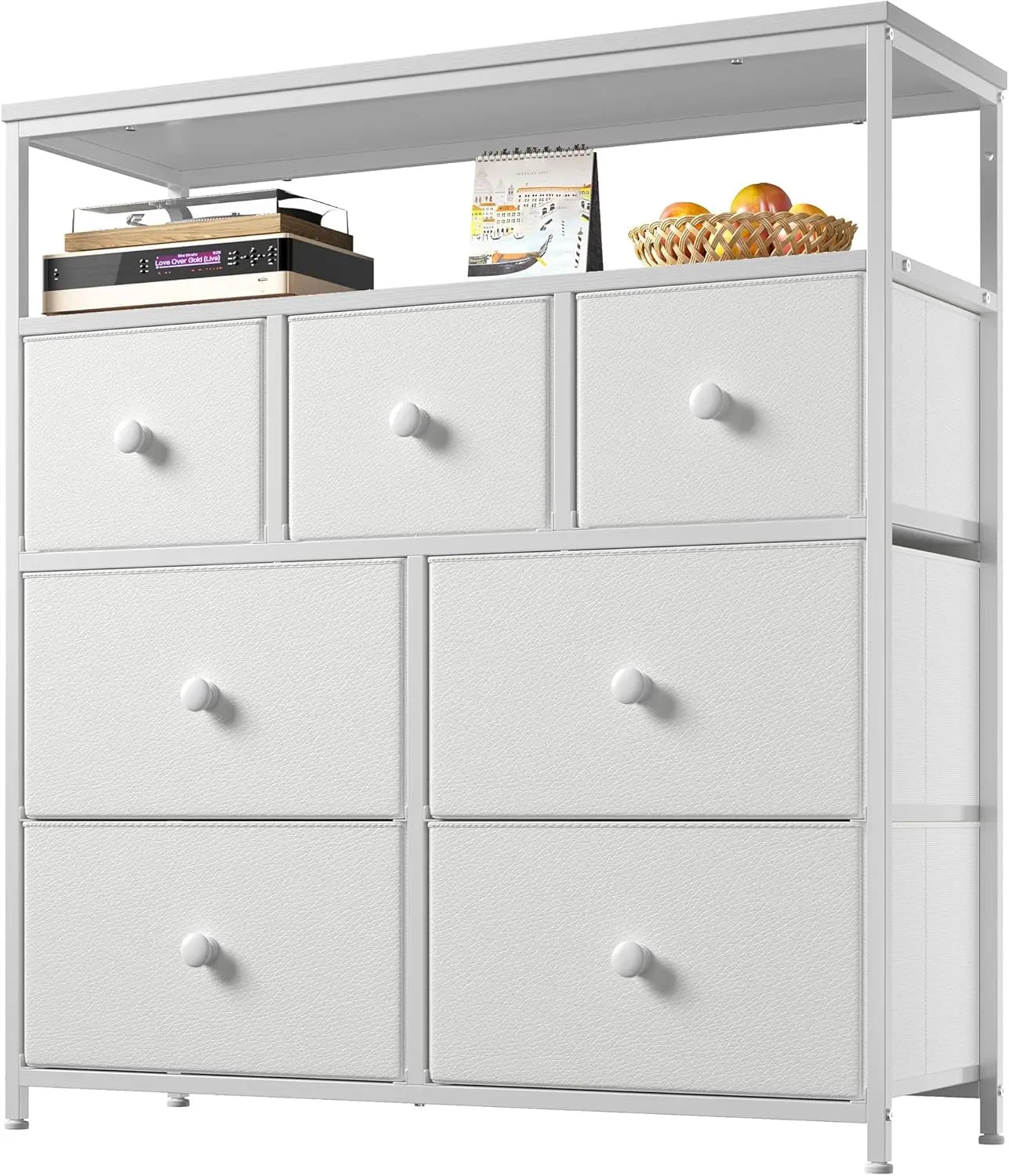 Dresser with 7 Drawers and 2 Shelves Versatile Storage Organizer