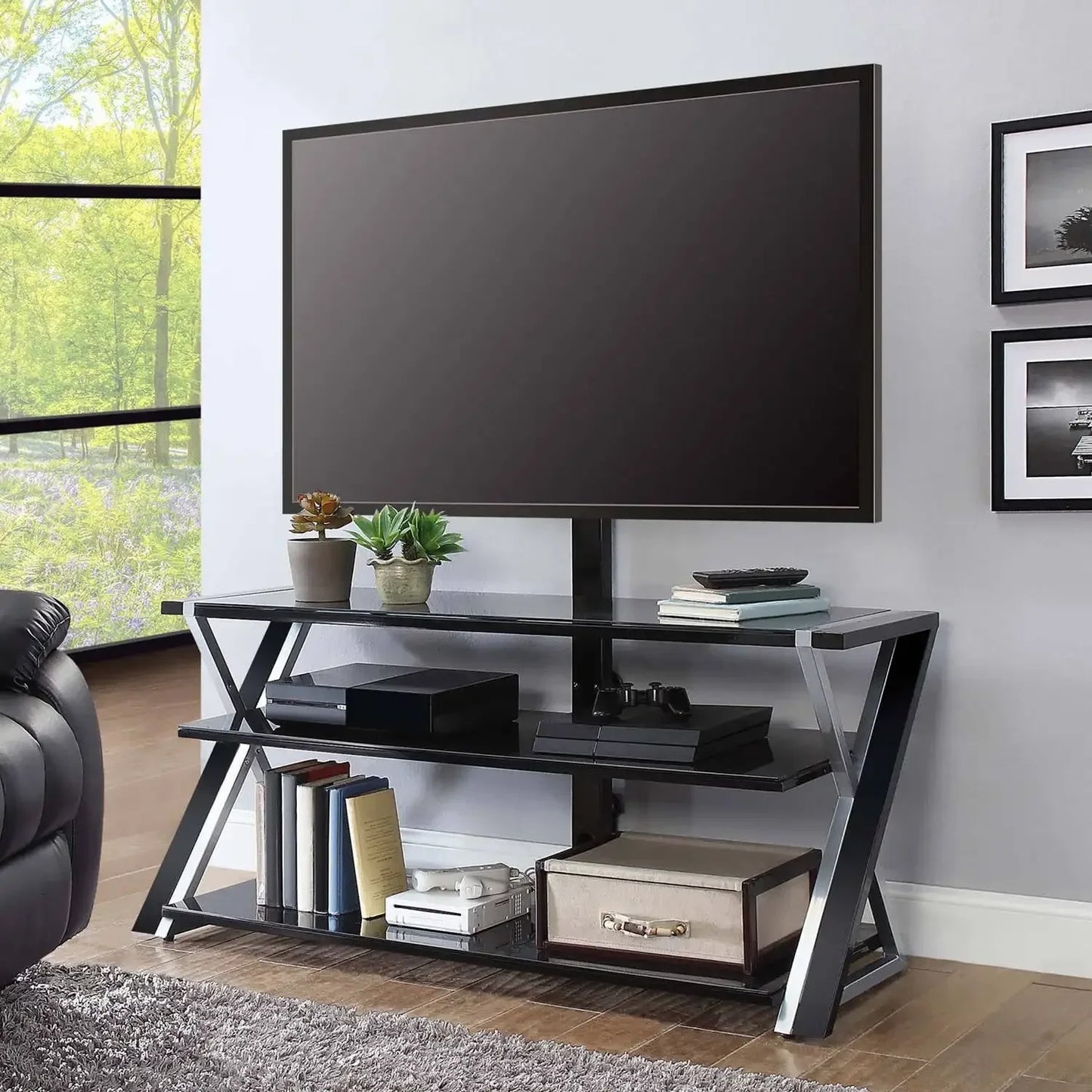 3-in-1 Television Stand for TVs up to 70 Inch Modern Design
