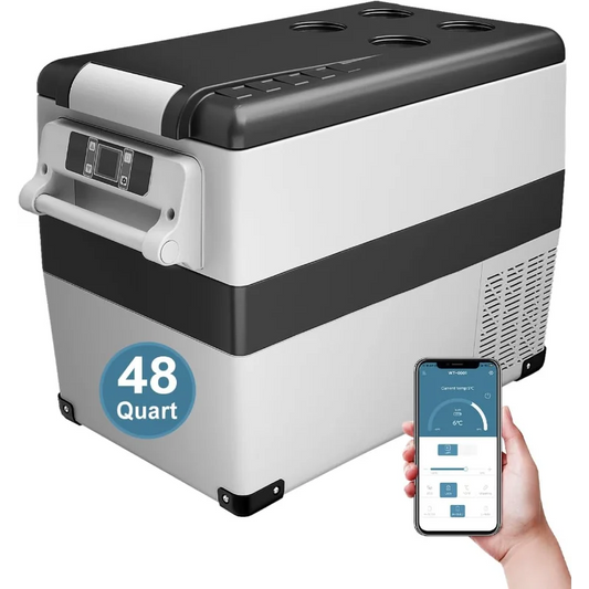 Portable 12V Refrigerator 48 Quart Electric Car Cooler for SUV RV Van