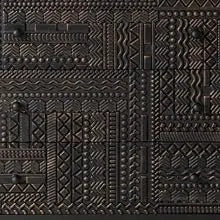 3 Drawer Farmhouse Dresser Geometric Carved Pattern Vintage Accent Chest