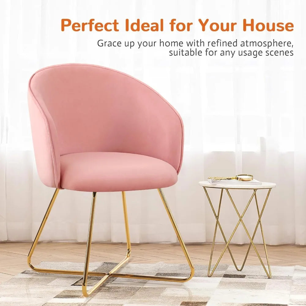 Velvet Vanity Chair Modern Accent Stool Upholstered Makeup Chair