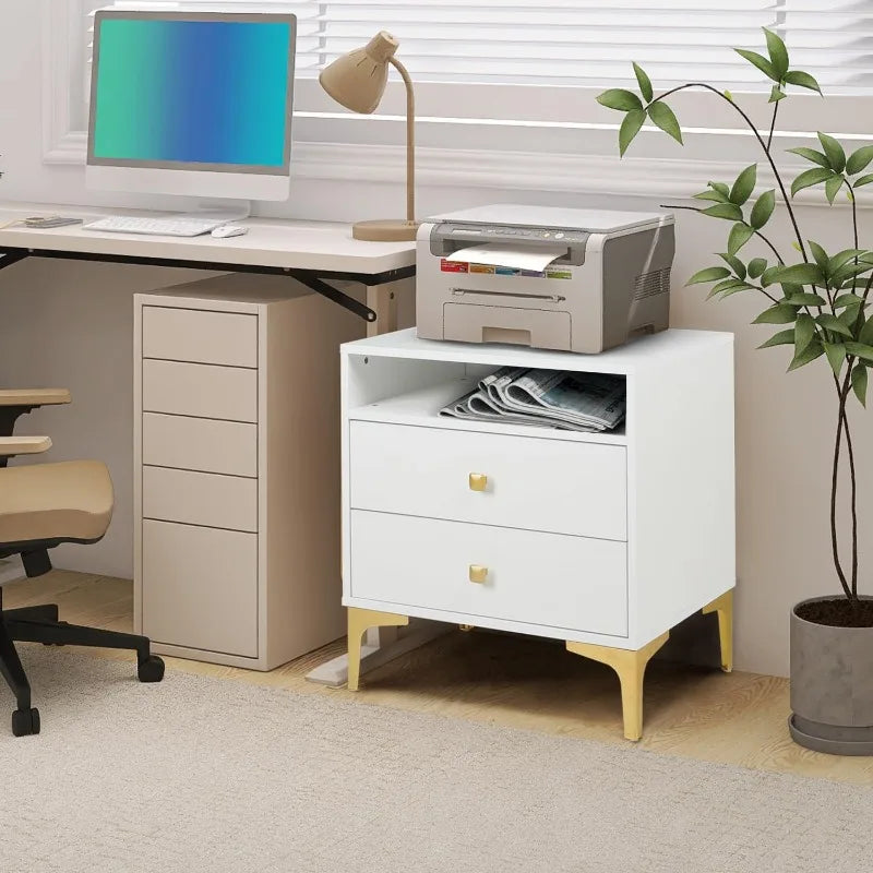 Ljustra Nightstands Set of 2 Wireless Charging Wood Bedside Tables