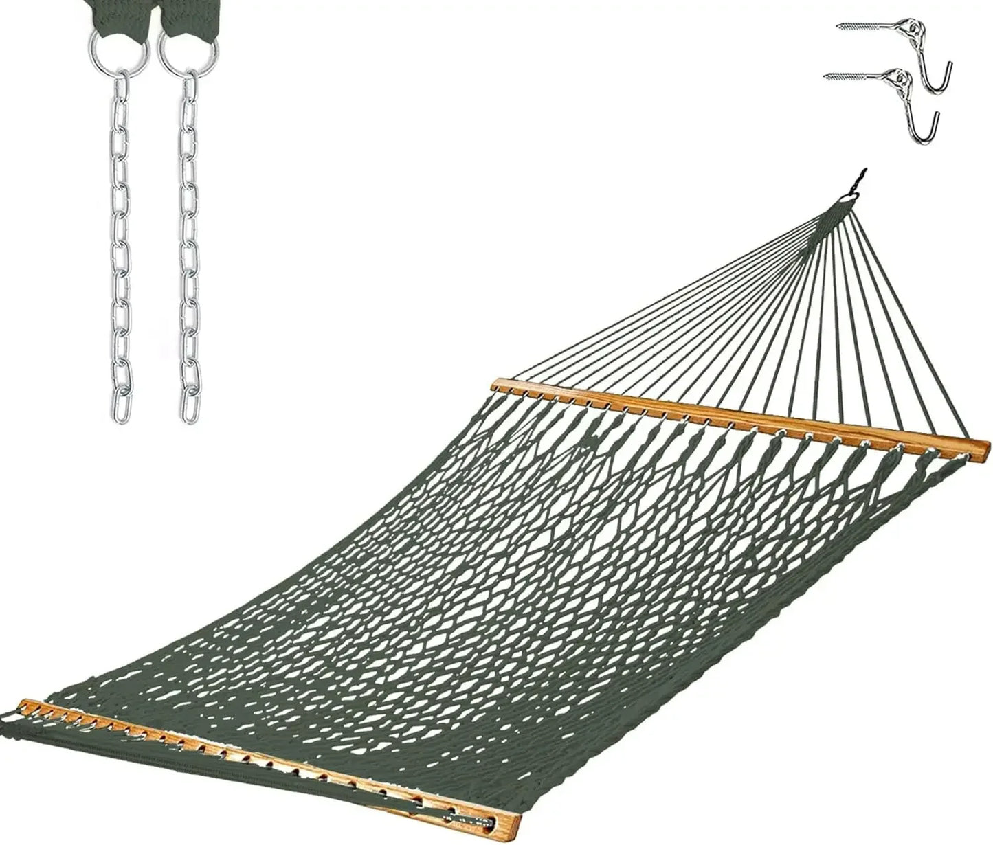 Ljustra Castaway Living 13ft Double Hand Woven Cotton Rope Hammock