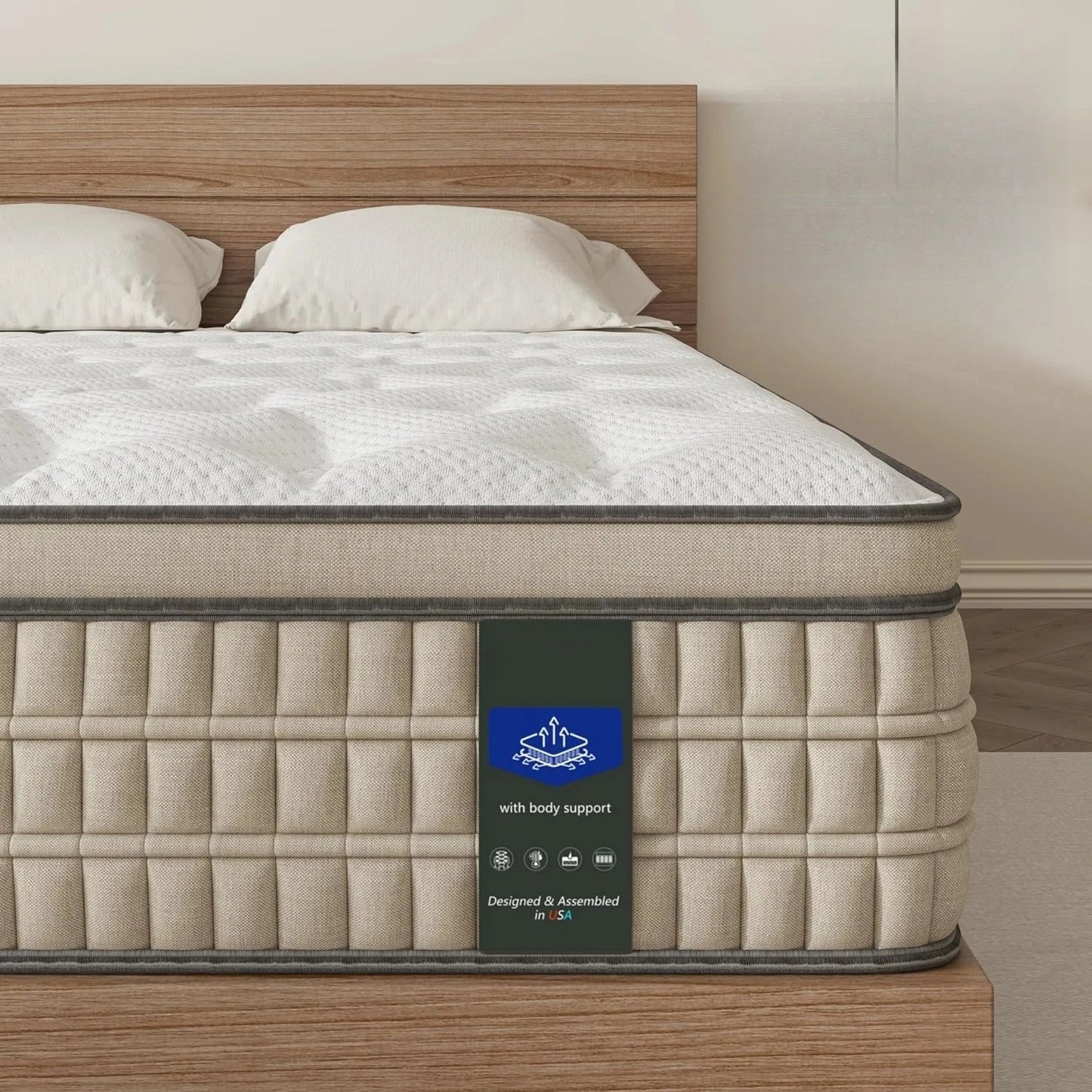 Ljustra 12 Inch Full King Hybrid Gel Memory Foam Mattress Comfortable Sleep