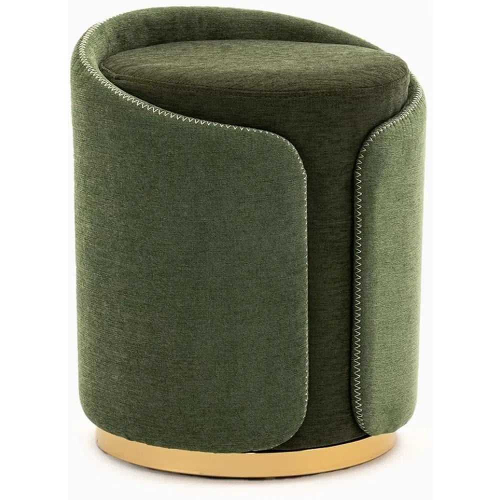 Swivel Vanity Stool Gold Base Modern Round Makeup Vanity Chair