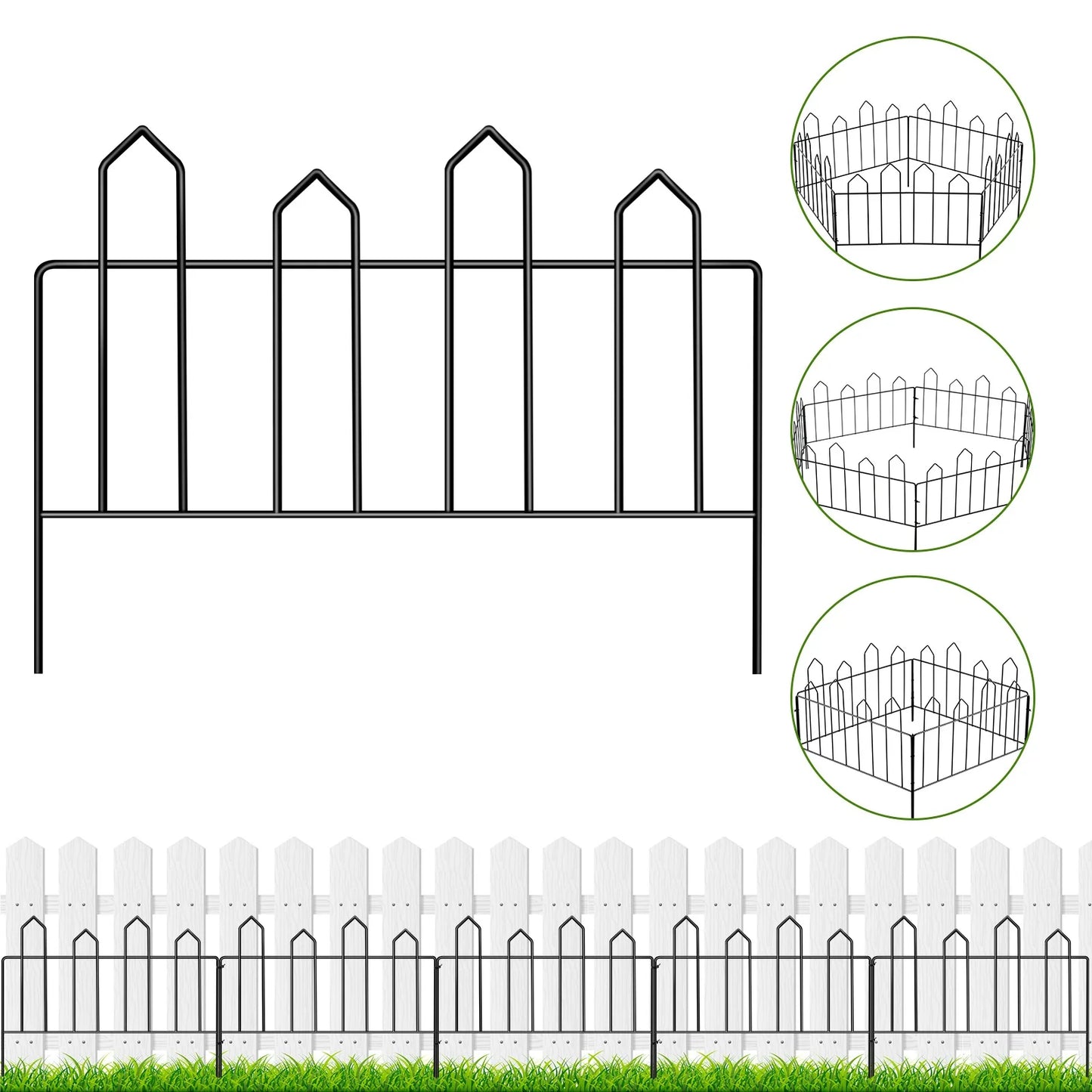 Garden Decorative Metal Wire Fencing Border 13in x 10ft for Flowers