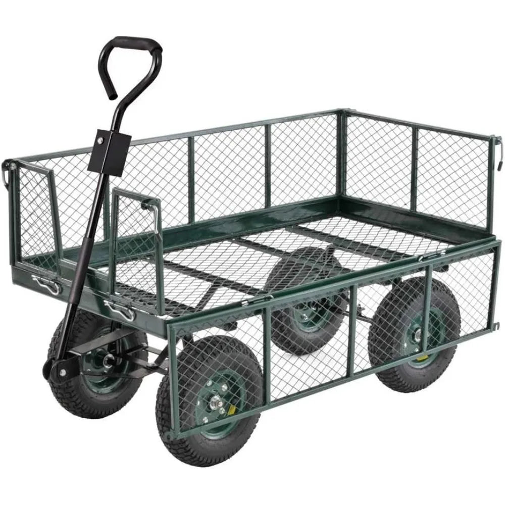 Ljustra Steel Utility Garden Wagon 1000 lb Load Capacity Heavy Duty