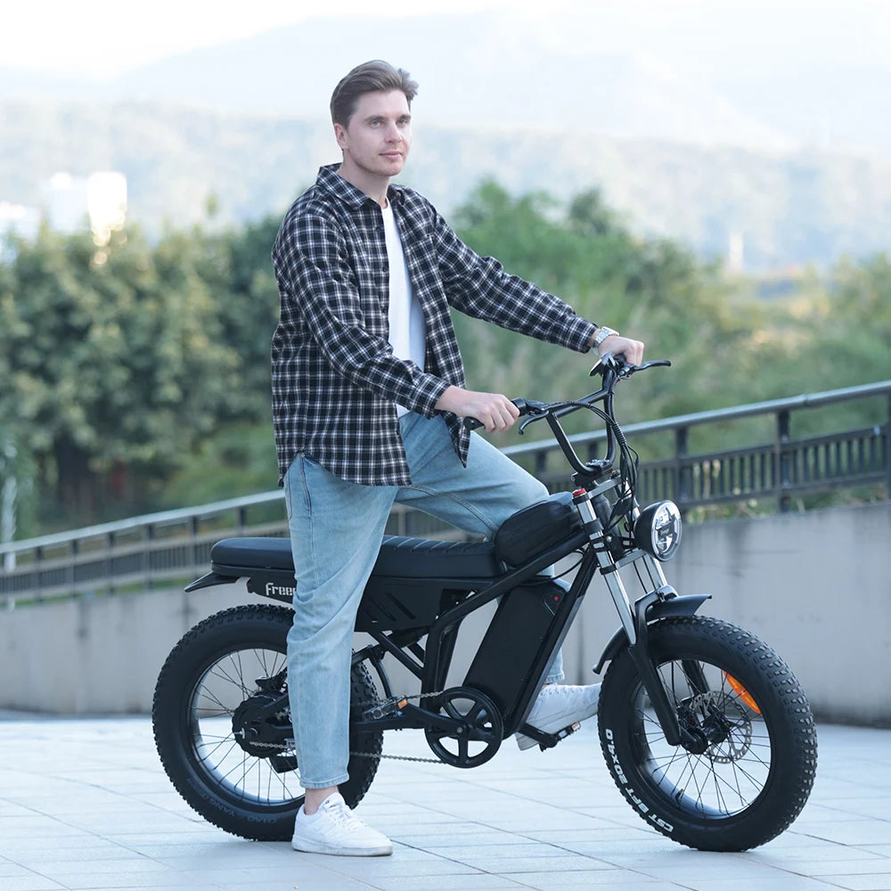 New FREEGO F0 Electric Bike 20 Inch Fat Tire Off Road E-bicycle 48V
