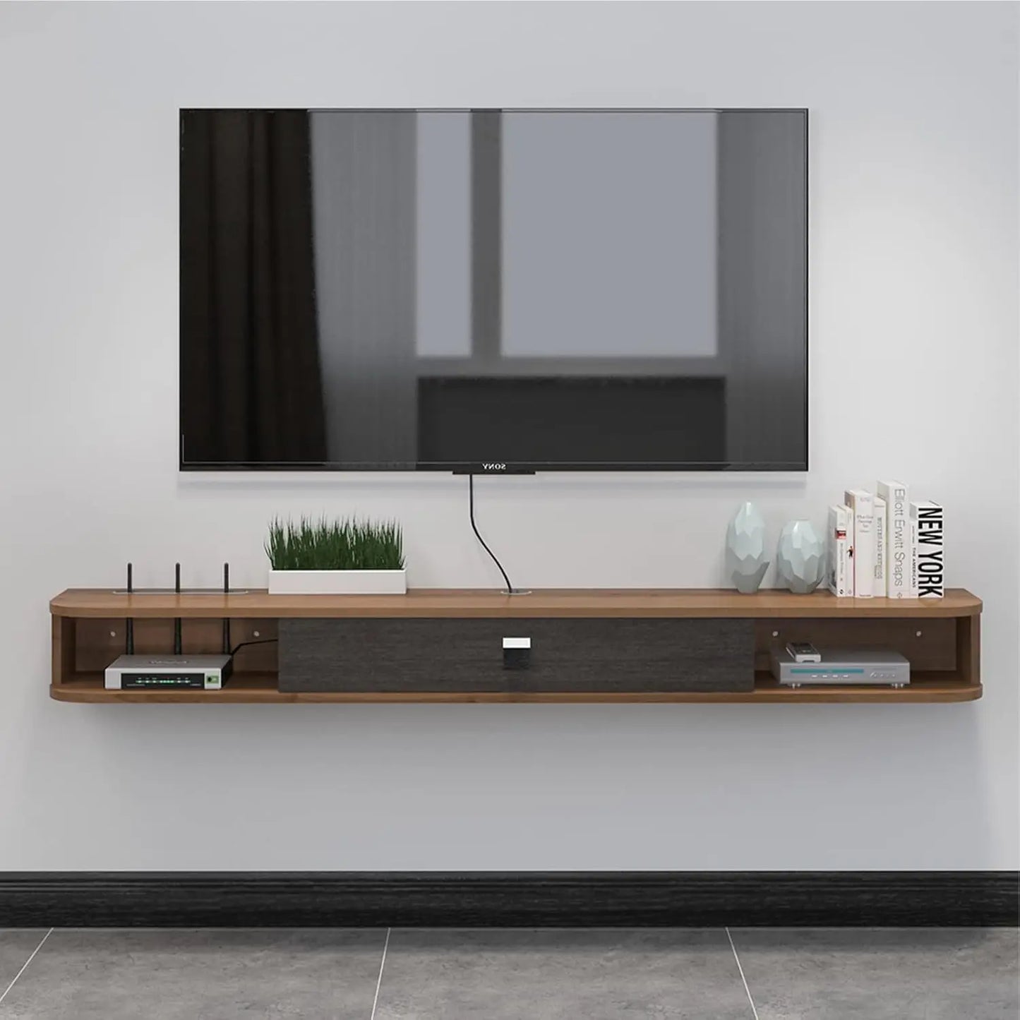 55 Inch Floating TV Stand Wall Mounted Media Console Shelf Living Room