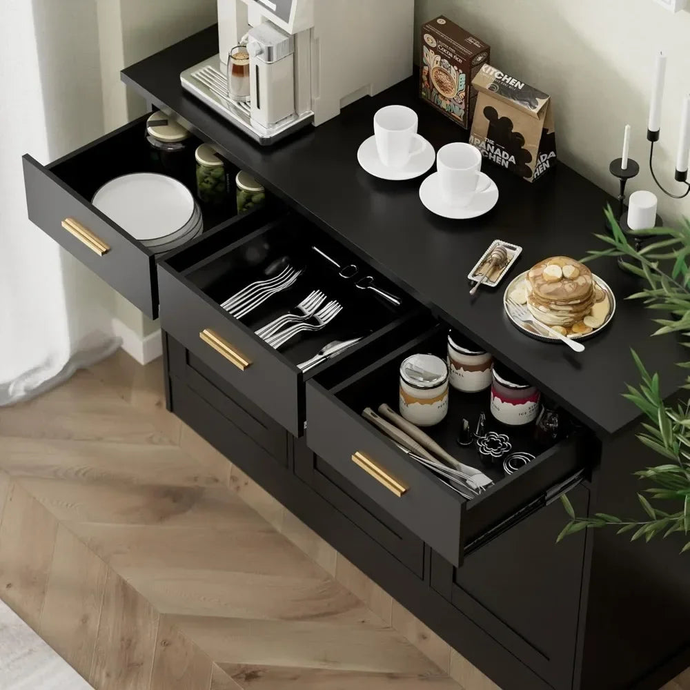 Buffet Cabinet Storage Sideboard Wood Console Table Coffee Bar Living Room