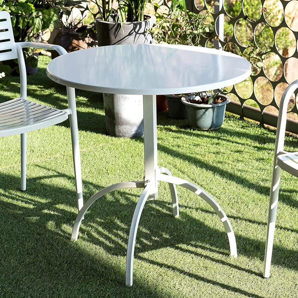 Premium Round Steel Patio Dining Table Indoor Outdoor Bistro Furniture