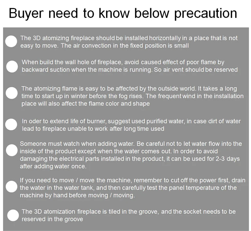 Ljustra Water Vapor Fireplace Humidifier Decorative Flame TV Stand