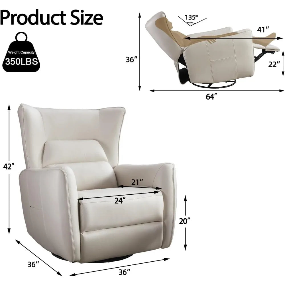 Power Swivel Rocker Recliner Glider Oversize Electric Nursery Chair