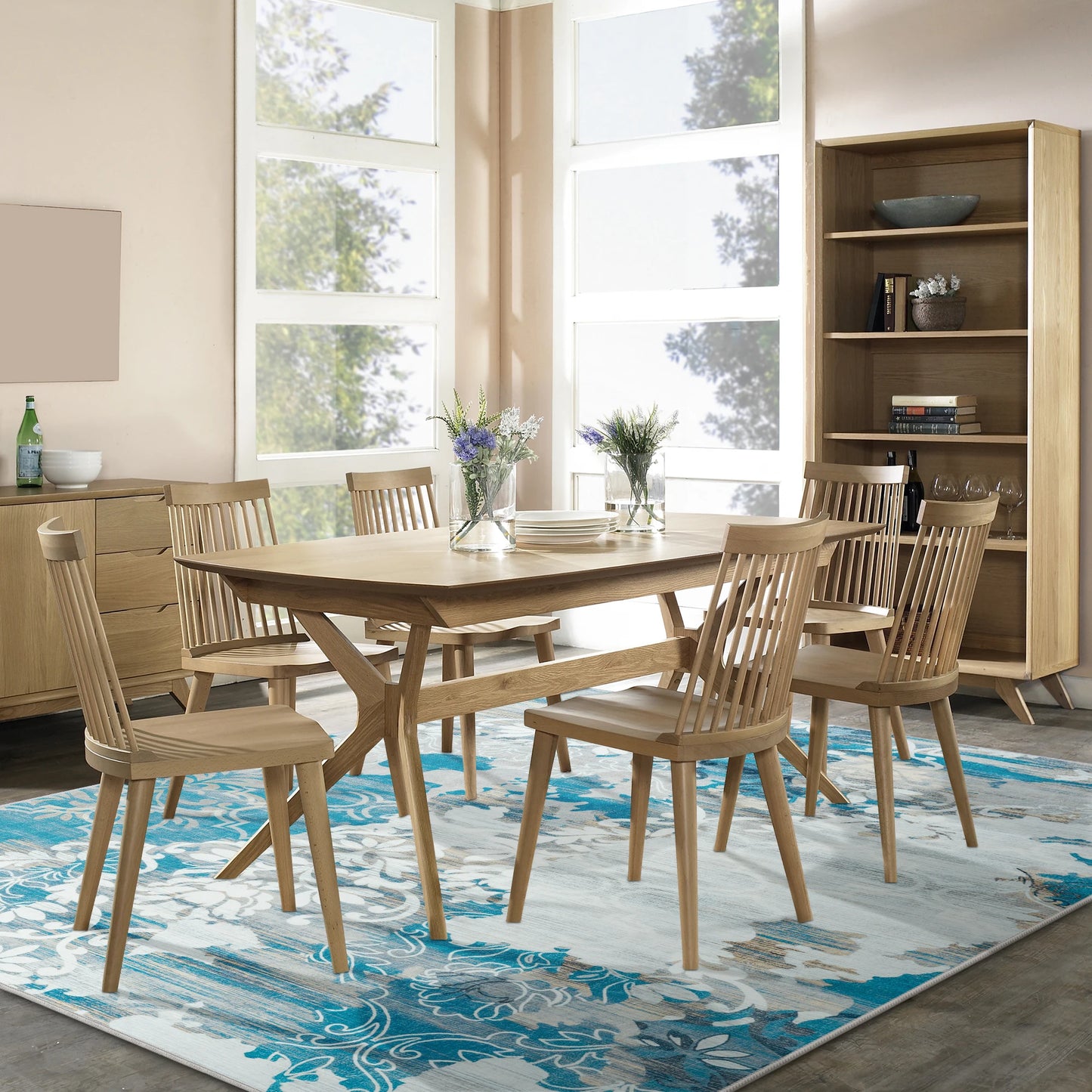 Contemporary Abstract Traditional Floral Faux Wool Area Rug Soft Carpet