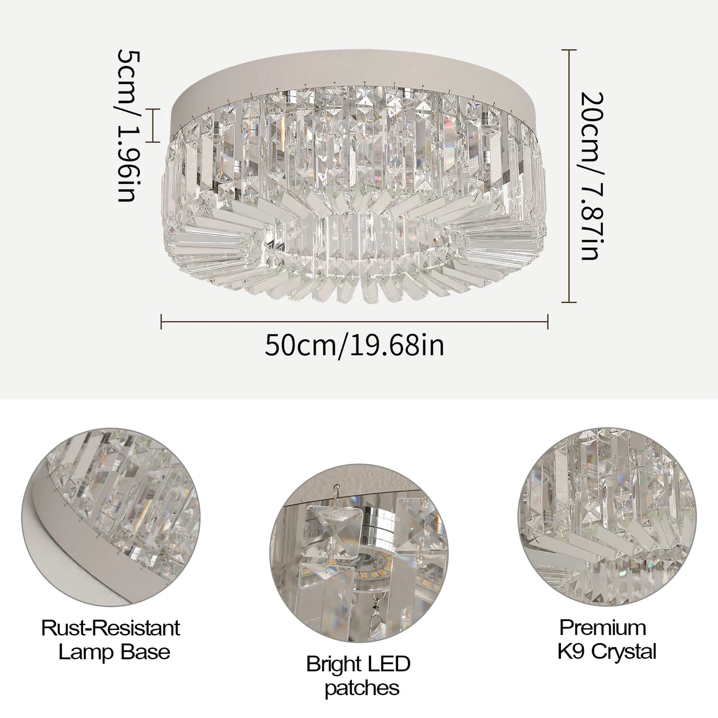 Luxury Crystal Ceiling Lamp Modern Chandelier Nordic Home Decor LED