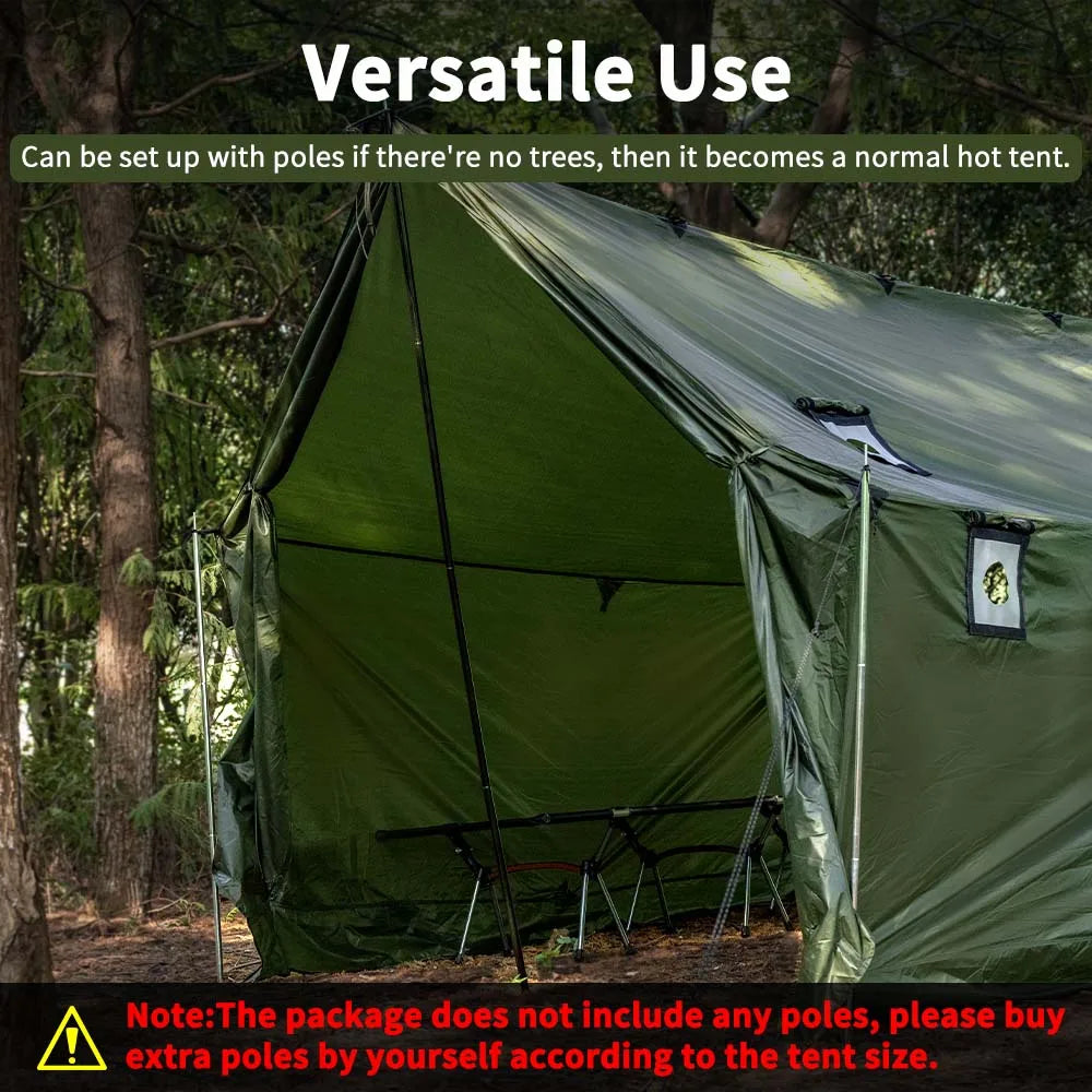 Ljustra Hammock Hot Tent with Stove Jack Waterproof 4-Season Spacious Tent