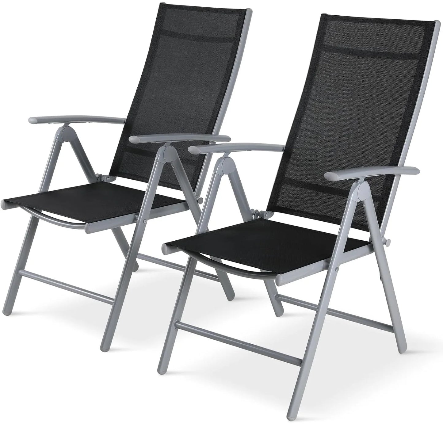 2PCS Adjustable Foldable Lounge Chairs Outdoor Lightweight Aluminum