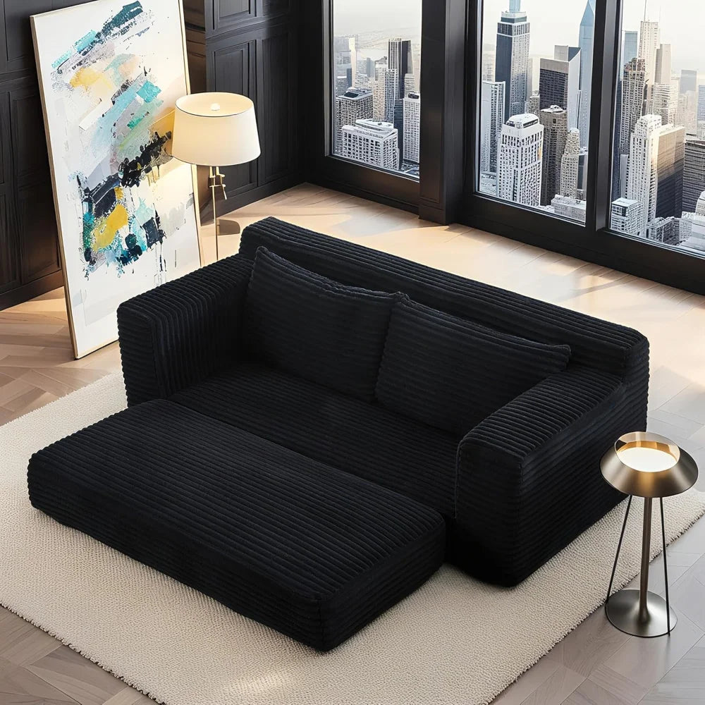 Ljustra Loveseat Sofa Bed Convertible 2-in-1 Compact Memory Foam Couch