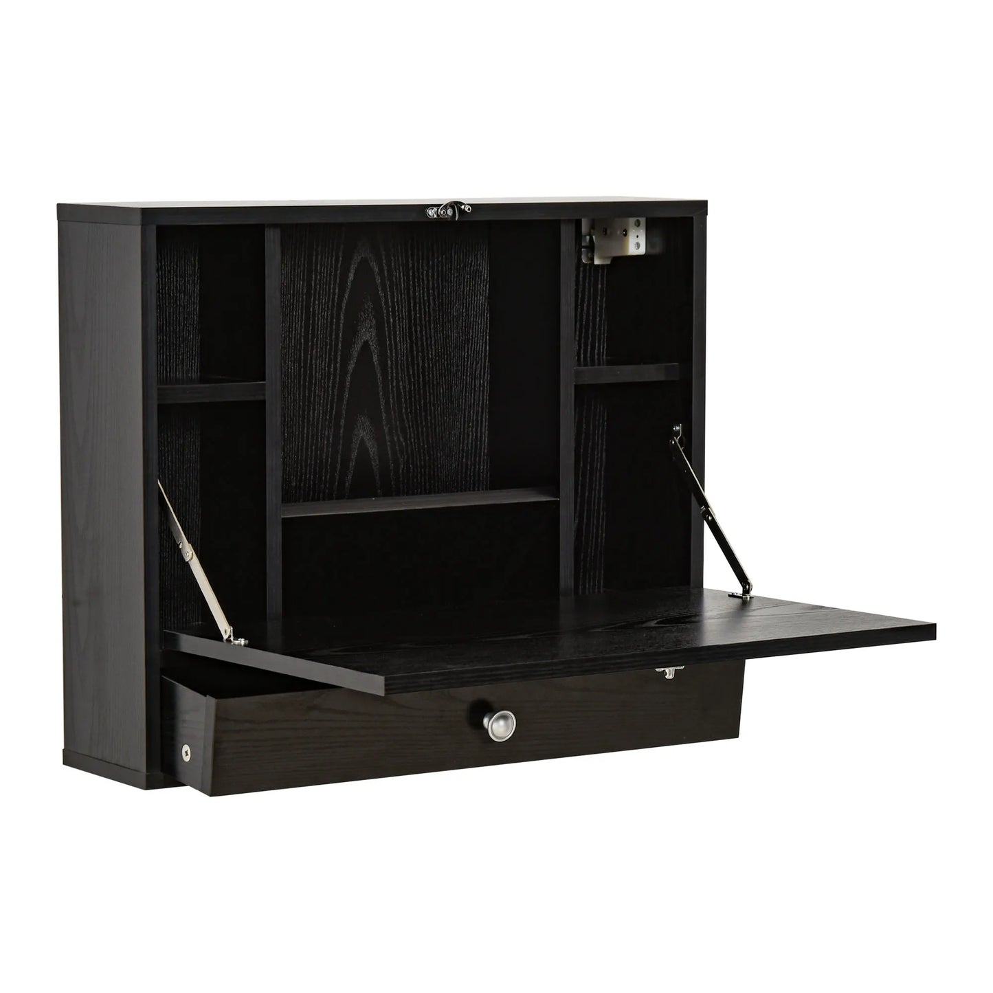 Black Wall Mounted Foldable Desk Space Saving Children Workstation
