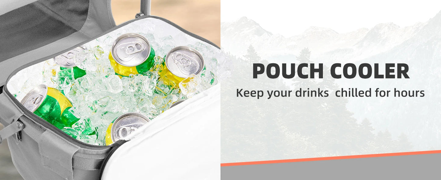 Tisetrail Camping Chair with Cooler Bag and Side Tray Outdoor Directors Chair