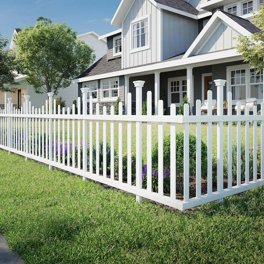 Ljustra 2.5ft H x 4.7ft W No Dig Vinyl Fence Panel Kit for Yard