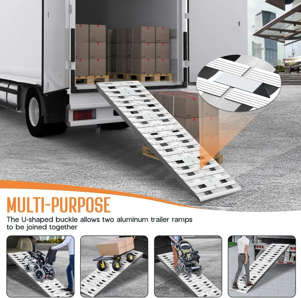 Jocisland 2 PCS Heavy Duty Aluminum Trailer Ramps 6000 LBS Capacity