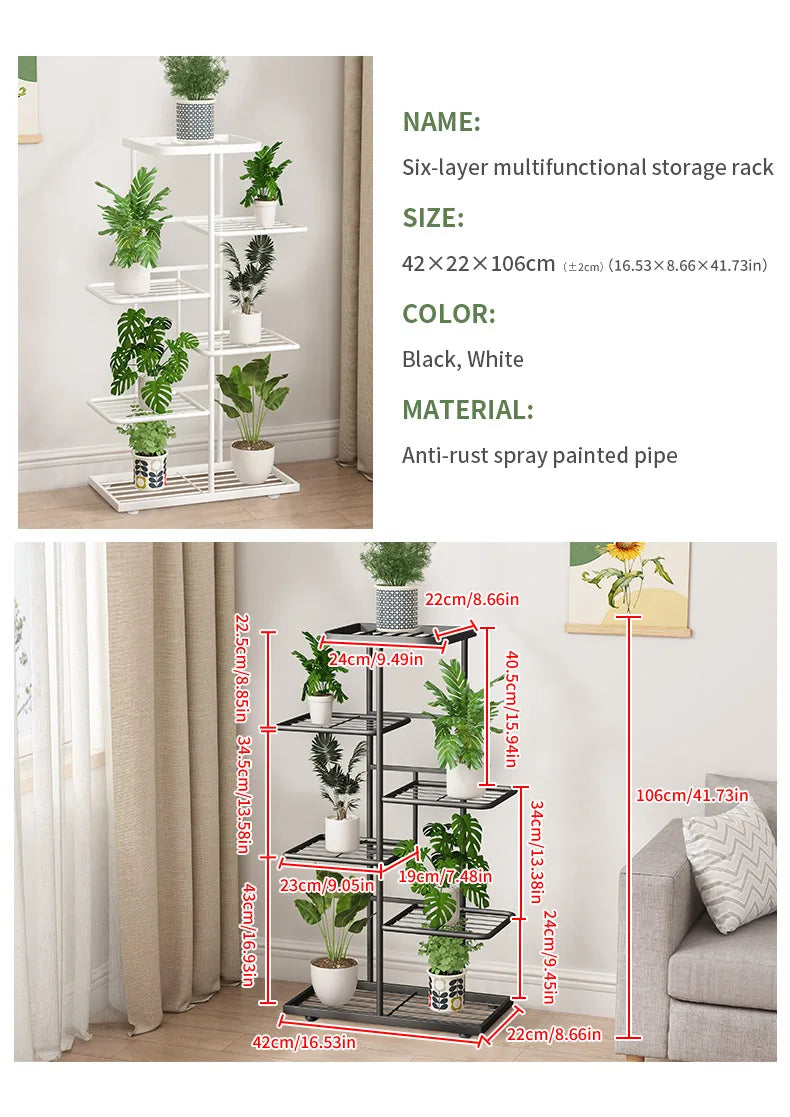 Ljustra Flower Stand Rack Metal Plant Holder Organizer for Home Garden