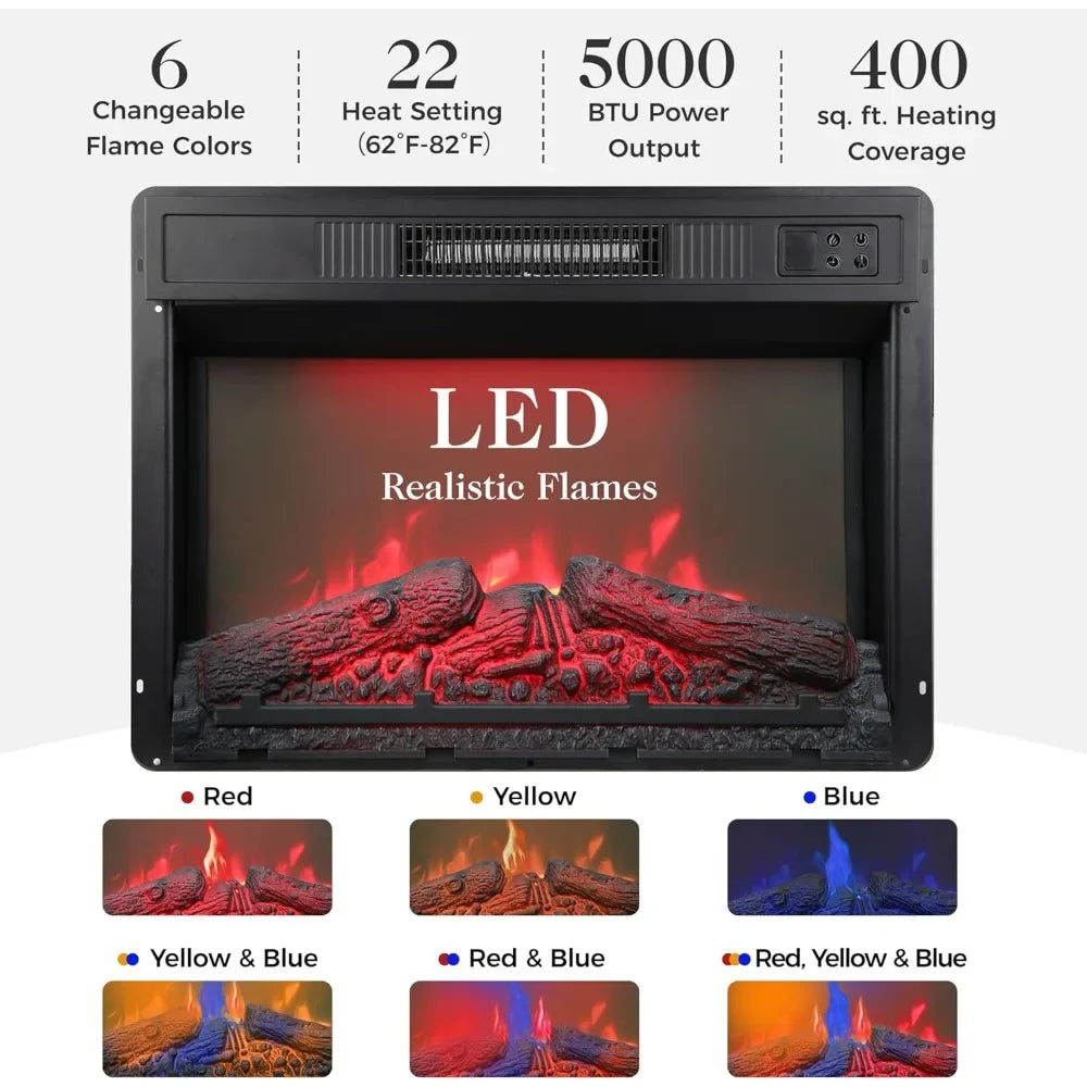 Fireplace TV Stand for 65 Inch TV Electric Fireplace Modern Rustic Center