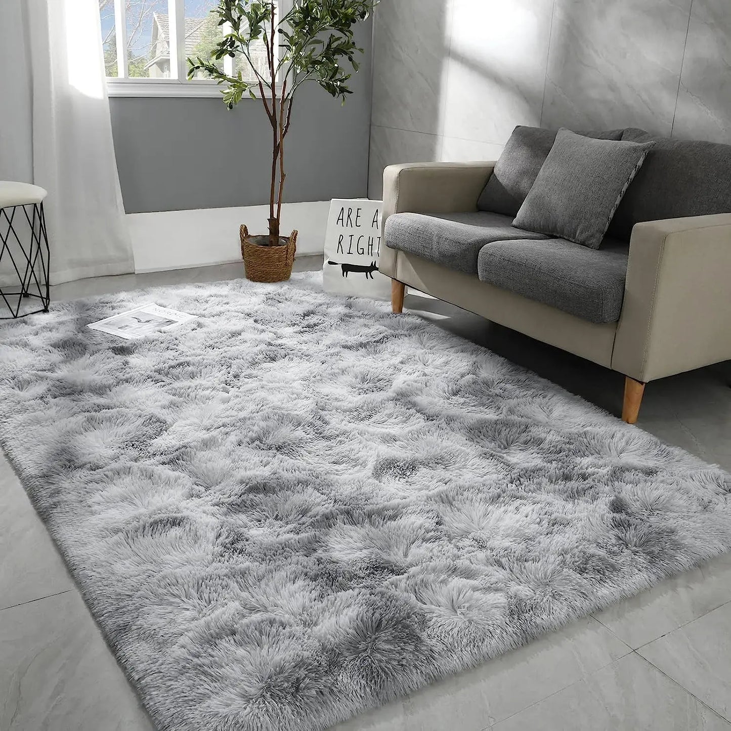 Fluffy Area Rugs for Bedroom Living Room Soft Fuzzy Non Slip Carpet