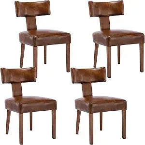 Farmhouse Dining Chairs Set of 4 Mid Century Modern Upholstered Rattan