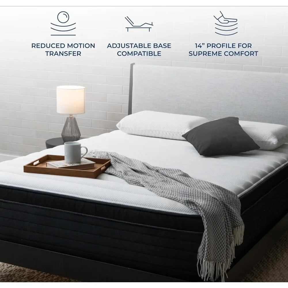 Ljustra 12 Inch Gel Memory Foam Hybrid Mattress Cooling Support Comfort