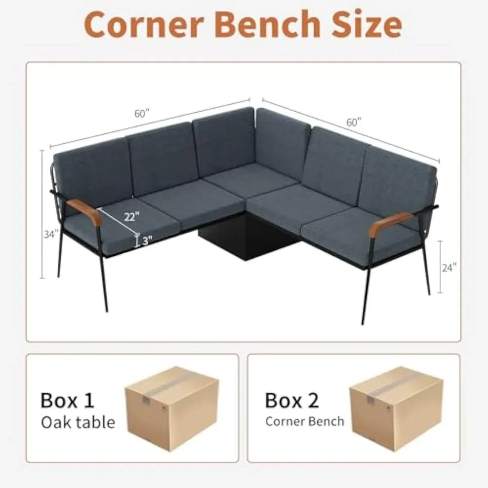 Ljustra 3 Piece Dining Table Set Modern Kitchen Folding Storage Stools